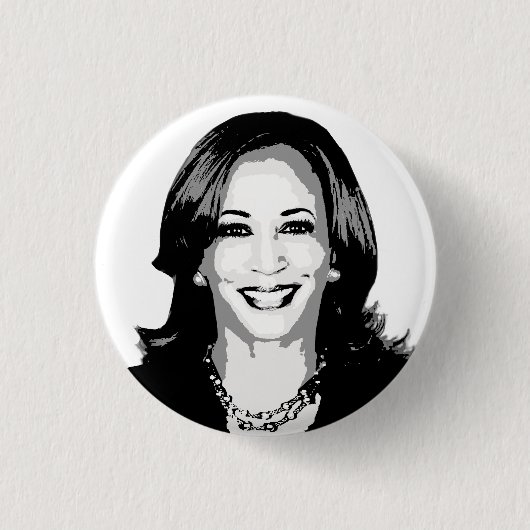 Kamala Harris Bust Ronde Button 3,2 Cm (Voorkant)