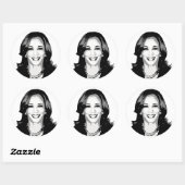 Kamala Harris Bust Ronde Sticker (Vel)