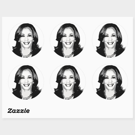 Kamala Harris Bust Ronde Sticker (Vel)