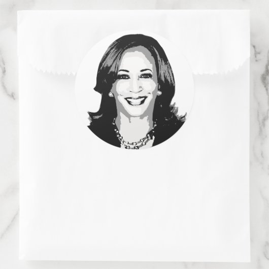 Kamala Harris Bust Ronde Sticker (Tas)
