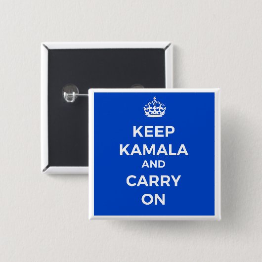 Kamala Harris Button- Kalm blijven Vierkante Button 5,1 Cm (Voorkant /achterkant)