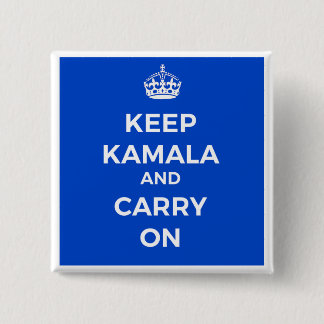 Kamala Harris Button- Kalm blijven Vierkante Button 5,1 Cm