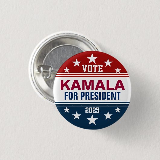Kamala Harris Button rood, wit blauw (Voorkant /achterkant)