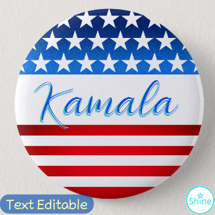 Kamala Harris Campagne SWAG Amerikaanse vlag Elega Ronde Button 5,7 Cm
