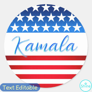 Kamala Harris Campagne SWAG Amerikaanse vlag Elega Ronde Sticker