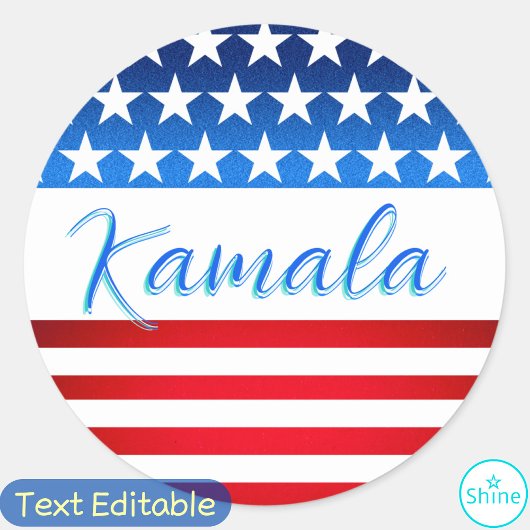 Kamala Harris Campagne SWAG Amerikaanse vlag Elega Ronde Sticker