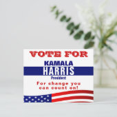 Kamala Harris Campaign Election Sjabloon Briefkaar Briefkaart (Staand voorkant)