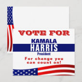 Kamala Harris Campaign Election Sjabloon Briefkaar Briefkaart (Voorkant / Achterkant)