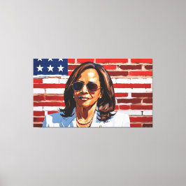 KAMALA HARRIS CANVAS AFDRUK