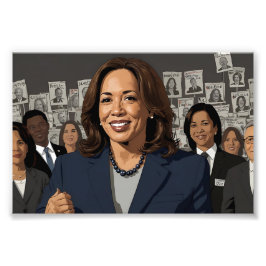 Kamala Harris Cartoon Foto Afdruk