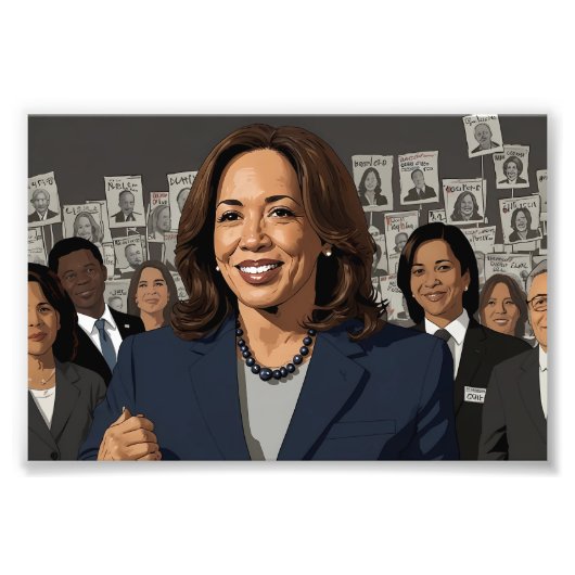 Kamala Harris Cartoon Foto Afdruk (Voorkant)
