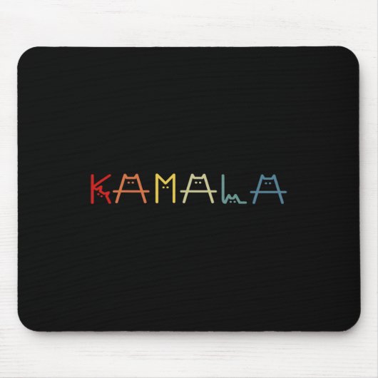 Kamala Harris Cat belettering Positief Grappig Muismat (Voorkant)