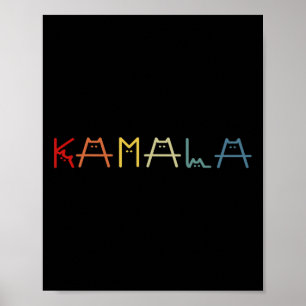Kamala Harris Cat belettering Positief Grappig Poster