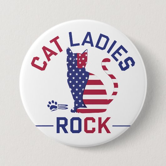 KAMALA HARRIS CAT LADIES ROCK! Button (Voorkant)
