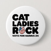 KAMALA HARRIS CAT LADIES ROCK! Button (Voorkant)