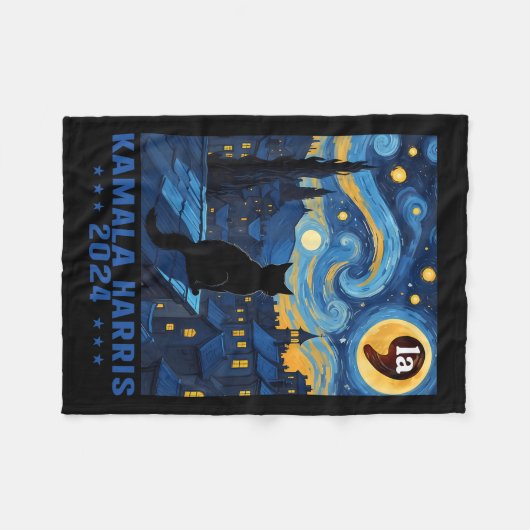 Kamala Harris Cat Lady Funny Fleece Deken (Voorkant (Horizontaal))