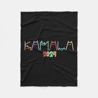 Kamala Harris Cat Lettering Funny Cat Ladies voor  Fleece Deken
