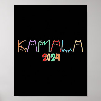 Kamala Harris Cat Lettering Funny Cat Ladies voor  Poster