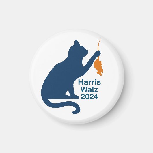 Kamala Harris Cat w Oranje Rat Magneet (Voorkant)