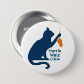 Kamala Harris Cat w Oranje Rat Ronde Button 7,6 Cm (Voorkant /achterkant)