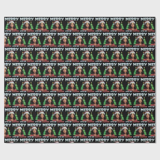 Kamala Harris Christmas Black Cadeaupapier (Vlak)