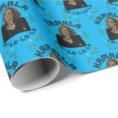 Kamala Harris Christmas Blue Cadeaupapier (Rol Hoek)