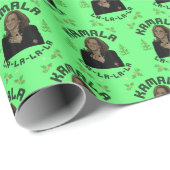 Kamala Harris Christmas Green Cadeaupapier (Rol Hoek)