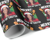 Kamala Harris Christmas Santa Hat Vrolijk 4e Pasen Cadeaupapier (Rol Hoek)