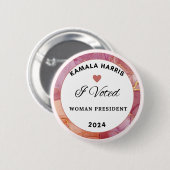 Kamala Harris Circle Button. Roze kleur. Ronde Button 5,7 Cm (Voorkant /achterkant)