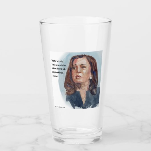 Kamala Harris & Citaat Glas (Voorkant)