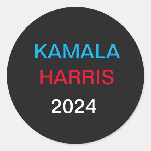 Kamala Harris Classic Ronde Stickers (Voorkant)