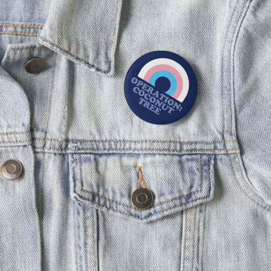 Kamala Harris Coconut Tree Trans Pride Flag Ronde Button 5,7 Cm (In situ)