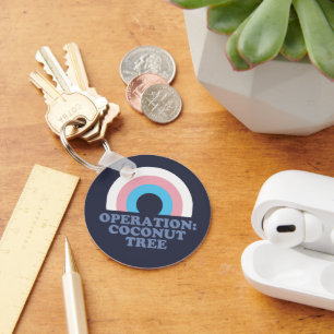 Kamala Harris Coconut Tree Trans Pride Flag Sleutelhanger