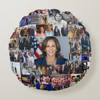 Kamala Harris Collage Sierkussen Rond Kussen