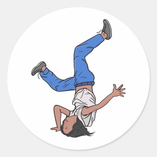 Kamala Harris Cool Breakdancing Ronde Sticker (Voorkant)