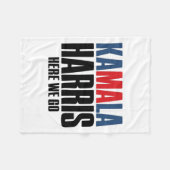 Kamala Harris, daar gaan we. Kamala voor Heren & K Fleece Deken (Voorkant (Horizontaal))