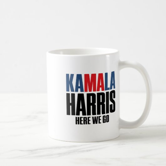 Kamala Harris, daar gaan we. Kamala voor Heren & K Koffiemok (Rechts)