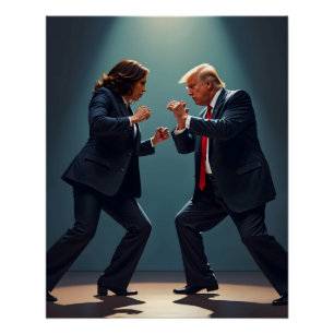 Kamala Harris Donald Trump Vechten 2024 Perfect Poster