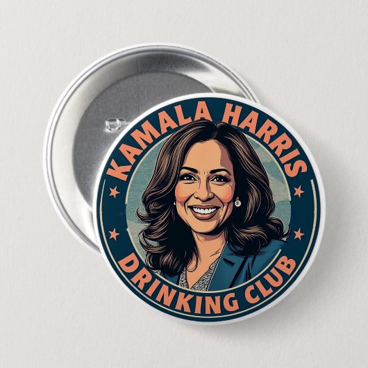Kamala Harris Drink Club Ronde Button 7,6 Cm (Voorkant /achterkant)