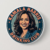 Kamala Harris Drink Club Ronde Button 7,6 Cm (Voorkant)