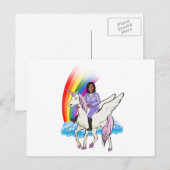 KAMALA HARRIS EENHOORN EN REGENBOOG BRIEFKAART (Voorkant / Achterkant)