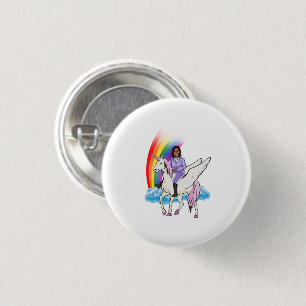KAMALA HARRIS EENHOORN EN REGENBOOG RONDE BUTTON 3,2 CM