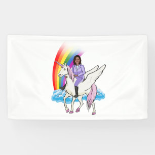 KAMALA HARRIS EENHOORN EN REGENBOOG SPANDOEK