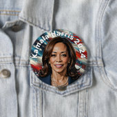Kamala Harris en Amerikaanse vlag Ronde Button 4,0 Cm (In situ)