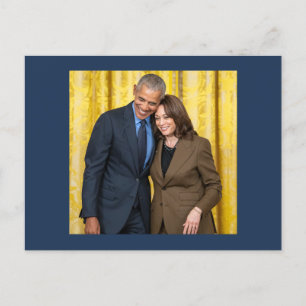 Kamala Harris en Barack Obama Briefkaart