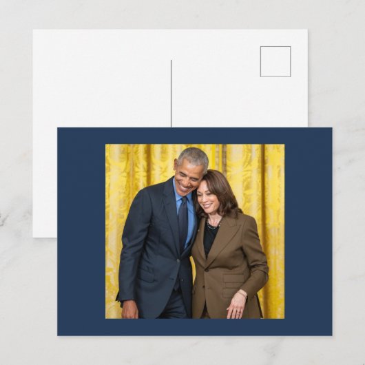 Kamala Harris en Barack Obama Briefkaart (Voorkant / Achterkant)