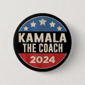 Kamala Harris en de coach Ronde Button 5,7 Cm (Voorkant)