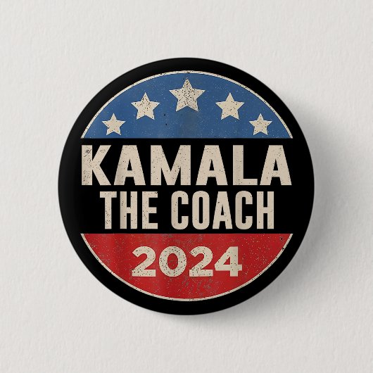 Kamala Harris en de coach Ronde Button 5,7 Cm (Voorkant)