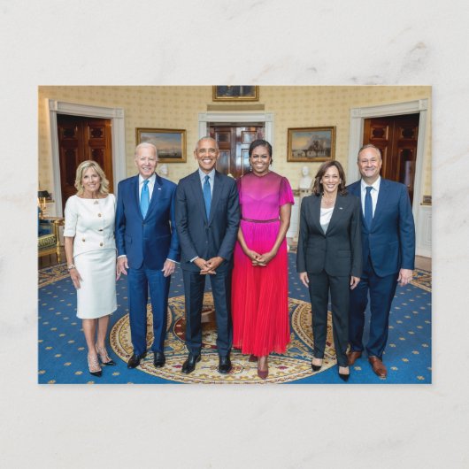 Kamala Harris en de Obama's en Bidens Briefkaart (Voorkant)