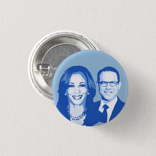 Kamala Harris en Josh Shapiro Ronde Button 3,2 Cm (Voorkant /achterkant)